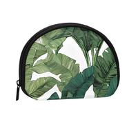 Change Purse Travel Pocket Coin Purse Small Wallet Zipper Pouches for Money Card Key Lipstick - Tropical Banana Palm Leaves, Black, One Size, Modern