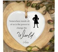 Change The World Matilda Musical Gift Quote Ceramic Heart Gift Plaque Office Hanging Sign cr156