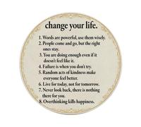 Change Your Life Words Wisdom Motivation Inspiration Positivity Growth Mindset Tin Sign Metal Poster Vintage Metal Signs for Home Man Cave Bar Cafe Kitchen laundry room Wall Decorations Gift 8x8Inch