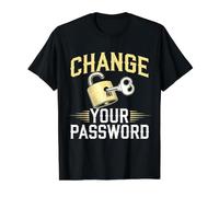Change Your Password Cybersecurity IT Hacker Value Graphic T-Shirt, Men, Black, XL