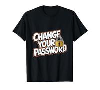 Change Your Password Cybersecurity Tech Support Helpdesk Value Graphic T-Shirt, Men, Black, L