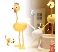 Changeable Shape Funny Chicken Night Light, DIY Poseable Night Lamp, Dimmable Bedside Lamp, 3-Level Brightness Control, Silicone Mood Light for Bedroom, Desk, Decorations (Yellow)