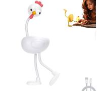 Changeable Shape Funny Night Light, 2026 New Cute Chicken Night Lights, 3 Level Adjustable DIY Poseable N-ight Lamp, Creative LED Nights Lamp Cute Bulb Chicken Lamp for Christmas Bedroom (White)