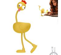 Changeable Shape Funny Night Light, 2026 New Cute Chicken Night Lights, 3 Level Adjustable DIY Poseable N-ight Lamp, Creative LED Nights Lamp Cute Bulb Chicken Lamp for Christmas Bedroom (Yellow)
