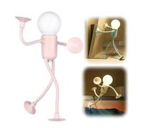 Changeable Shape Funny Night Light, Cute Little Man Lights with Suction Cups, Adorable Bendable Lights for Adults Children Boys Girls, Night Light for Bedroom, Bathroom, Corridor, Kitchen