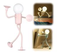 Changeable Shape Funny Sportsman Night Light, 2025 New DIY Shape Night Lights with Suction Cup, Creative Christmas Decorations Gifts, Lighting for Bedroom Hallway Kitchen Bathroom (Pink)