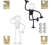 Changeable Shape Funny Sportsman Night Light, DIY Led Suction Cup Bendable Table Top Decorative Mini Night Light, Christmas Home Ornaments Bathroom Bedroom Decor Gifts (Style 2 + 3)