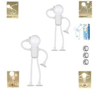 Changeable Shape Funny Sportsman Night Light, DIY Led Suction Cup Bendable Table Top Decorative Mini Night Light, Christmas Home Ornaments Bathroom Bedroom Decor Gifts (2pcs Style 2)