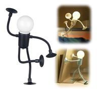 Changeable Shape Funny Sportsman Night Light for Adults Kids, Cute LED Light Bulb Lamp, Suction Cup Shape-Changing Night Light, Amusing Desk Accessories Room Decor Desktop Ornaments Gifts (Black)