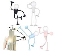 Changeable Shape Funny Sportsman Night Light, Suction Cup Bendable Mini Decorative Light, DIY Shape Cute Lights Bulb Man Mini Night, Suitable for Bedroom, Bathroom, Corridor, Kitchen (4Pcs*Mix)