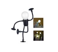 Changeable Shape Funny Sportsman Night Light, Variable Shape Fun Athlete Night Light, DIY Shape-Changing Nights Lamps with Suction Cup Deformable Lightbulb Man Desktop Decoration (Black)