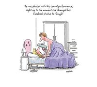 Changed Facebook Status Single Funny Birthday Greeting Card Fernz Humour Cards