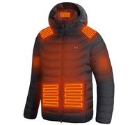 CHANGEOWN Heated Jacket Unisex 2XL, Lightweight USB Rechargeable Electric Heated Jacket with 15 Heating Zones, Winter Warming Jacket Coat