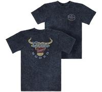 Changes Coors Banquet Rodeo Long Horns Logo Distressed Front and Back T-Shirt (UK, Alpha, L, Regular, Regular) Black