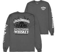 Changes Jack Daniel's No. 7 Whiskey Front and Back Print Long Sleeve Shirt (UK, Alpha, XXL, Regular, Regular) Grey