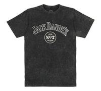 Changes Jack Daniel's Old No.7 Mineral Wash Front and Back Print T-Shirt (UK, Alpha, S, Regular, Regular) Grey