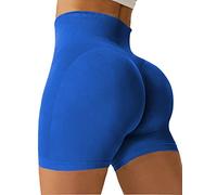 CHANGEZOE Women's Workout Short Seamless Scrunch 4.5" Short High Waisted Intensify Running Gym Yoga Athletic Shorts, Diva Blue, S
