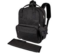 Changing Backpack Baby Changing Bag Large Storage Space Bag Can Be Attached to Pram Padded Back, charcoal, 43cm x 32cm x 22cm