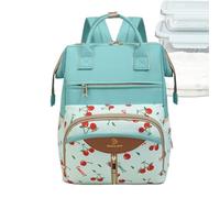 Changing Bag Backpack - 16 Inch Waterproof Capacity Lawyer for Mum, Dad with Organised Storage Function, Maternity Bag for Daycare, Travel, Girls, Oxford Fabric, Wech, Green, Siehe Beschreibung, See