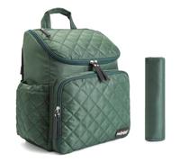 Changing Bag Backpack, Large Nappy Back Pack Multifunction Baby Bags with Portable Changing Mat, Pacifier Holder, and Stroller Straps, for Mom and Dad (Peacock Green)