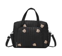 Changing Bag, Bear/Floral Quilted Baby Nappy Bag - Pram Diaper Bags Large Capacity Travel Hanging Bags Toiletry Luggage Handbags for Labor and Delivery for Maternity and Baby Changing