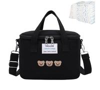 Changing Bag - Changing Bag as Shoulder Bag, Changing Bag for On the Go, Cute Changing Bag, Storage Bag with Large Capacity and Compartment for Insulation Layer, Adjustable Changing Bag, black, Siehe