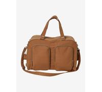 Changing Bag with Several Pockets, in Cotton Gauze, Family L brown light solid