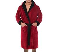 Changing Bath Robe For Men, Mens Dressing Gowns With Hood-Belt Super Soft Towelling Robe Autumn Warm Towelling Robe, Winter Plush Poncho Bathrobe For Loungewear Sleepwear Bathrobe Men