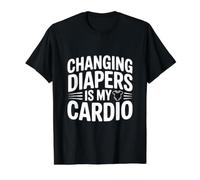 Changing Diapers is My Cardio Value Graphic T-Shirt, Men, Black, S