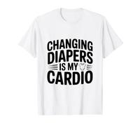 Changing Diapers is My Cardio Value Graphic T-Shirt, Men, White, M