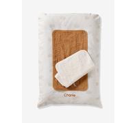 Changing mat and 2 customisable changing floor mattresses IN THE CLOUDS printed white