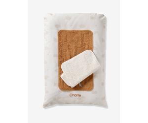 Changing mat and 2 customisable changing floor mattresses IN THE CLOUDS printed white