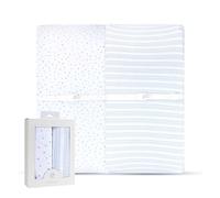 Changing Pad Cover 2 Pack - Baby Cradle Sheet with 100% Jersey Cotton - Changing Pad Covers for Boys, Newborn Essentials (Blue Stars & Stripes)