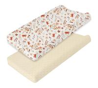 Changing Pad Cover Jersey Knit Cotton Ultra Soft Changing Pad Fitted Sheet Comfortable Bassinet Mattress Sheet Good Fastening Cradle Bed Cover Great Breathable Stretchy for Girl Boy (2, Off-White)