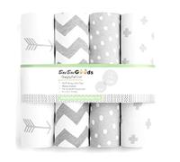 Changing Pad Cover - Premium Baby Changing Pad Covers 4 Pack - Boy or Girl Changing Pad Cover - Pure Jersey Machine Washable Grey and White Changing Table Cover - Diaper Changing Pad Cover Sheets