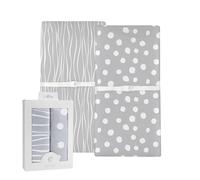 Changing Pad Cover Set | Cradle Sheet 2 Pack 100% Jersey Cotton Grey Abstract Stripes and Dots by Ely's & Co