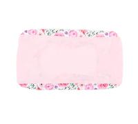 Changing Pad Cover Soft Skin Friendly Stylish Printing Removable Diaper Change Table Sheets for Babies Infants Premium Cotton Fabric Elastic Fit 33in x 17.5in (Rose Red Flowers, Pink Plush)