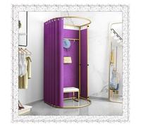 Changing Room Privacy Curtain Kit for Clothing Stores, Floor-Standing Blackout Dressing Room Solution