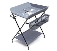 Changing Table JAYEUW Foldable Changing Table Changing Station with Storage compartments for Babies up to 12 Months Gray 80 * 63 * 96cm