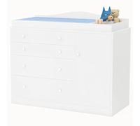 Changing Table with 4 Drawers and Open Storage Space, Drawer Changing Table