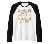 Changing the World One Phoneme at a Time Dyslexia Teacher Raglan Baseball Tee