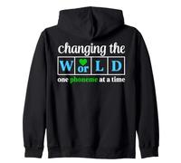 Changing the World One Phoneme at a Time Dyslexia Teacher Zip Hoodie