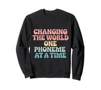 Changing the World One Phoneme at a Time Therapist SLP Retro Sweatshirt