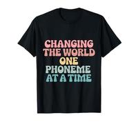 Changing the World One Phoneme at a Time Therapist SLP Retro T-Shirt