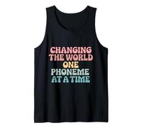 Changing the World One Phoneme at a Time Therapist SLP Retro Tank Top