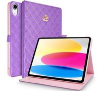 Changjia for iPad 9.7 Inch 6th/5th Generation 2018/2017 Case,iPad air 2/iPad Air,Crown Bling Diamond Cute PU Leather Smart Auto Sleep/Wake Folio Stand Shockproof Cover for Apple iPad 9.7 Inch (Purple)