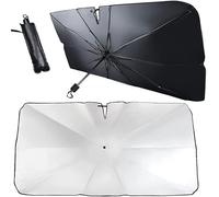 CHANGJQS Car Windshield Sun Shade Umbrella, For Jaguar F-PACE(X761 2016-2023 Foldable Protector with 360° Rotation Bendable Shaft Front Cover Blocks UV Rays Heat Insulation