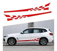 CHANGKAIFA 2 Pcs Body Decoration Sticker for Audi A4 Limousine B9 8W I 2015-2024, Vehicles Skirt Roof Hood Bumper Stripes Decor Car Vinyl Decal Sport Racing Stripe Graphic Sticker,Red