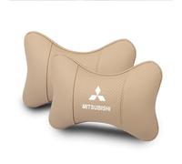 CHANGKAIFA 2 Pcs Car Neck Pillow for Mitsubishi Triton V 2015-2018, Car Headrest Memory Foam Headrest Pillow Breathable and Soft Car Accessories,Beige