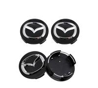 CHANGKAIFA 4 Pcs Car Hubcap for Mazda 2 Hybrid 2024 2025, 56mm Durable ABS Snap-On Trim Covers Wheels Car Decoration Styling Waterproof Dustproof Anti-rust Car Hub Centre Caps,Black